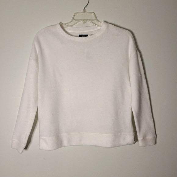 BDG Sweaters - BDG Urban Outfitters White Crew Neck Pullover Sweater Size XS Side Zipper Fleece